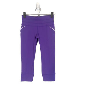 Athleta Purple Fitted Athletic Yoga Capri Leggings Women Sz XS